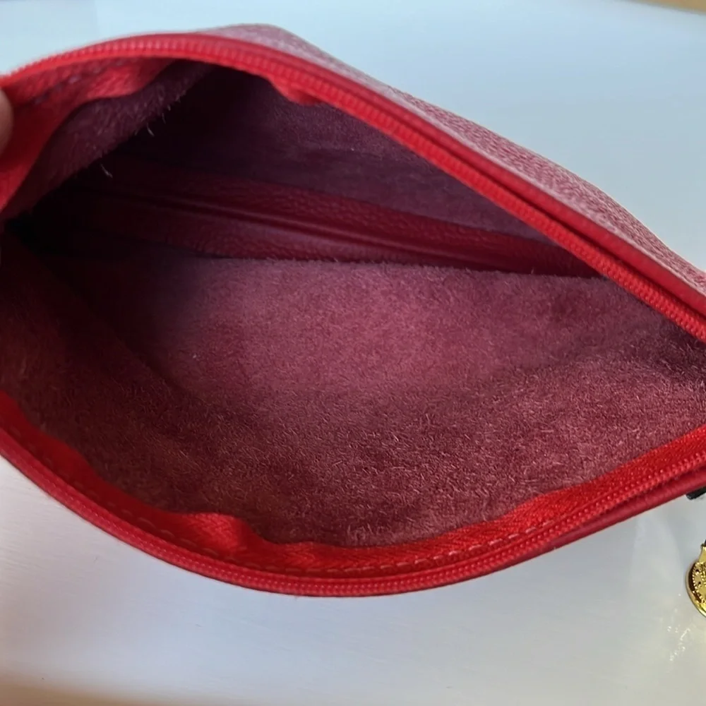 Coco Barclay Red Pebbled Leather Pouch